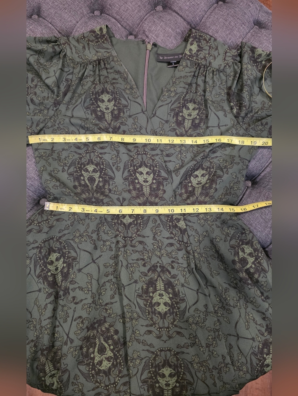 Final Price Faux Wrap Dress in Medusa Print - Picture 5 of 5